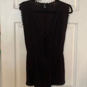 Black sleeveless romper